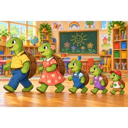 La famille tortue - Tapis...