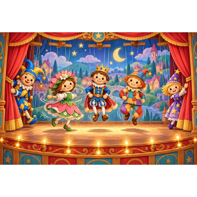 Petites marionnettes - Tapis de jeux polyester - 40x60
