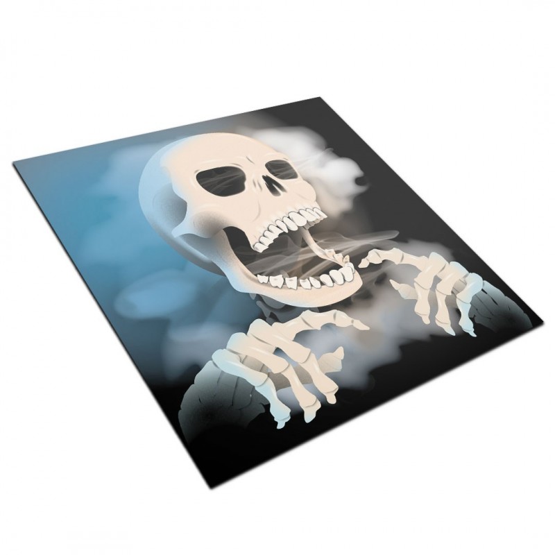 Tapis de jeux polyester - 60x60 - Smoking skull